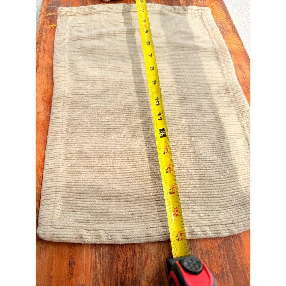 Pier 1 Imports Agra Rib Khaki Placemats Set 4 Vintage Cotton Rayon Ribbed 13x19